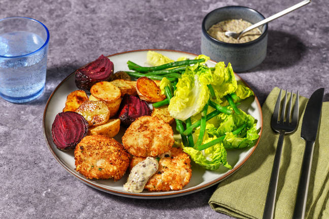 Fransk geitost- og bønnekroketter