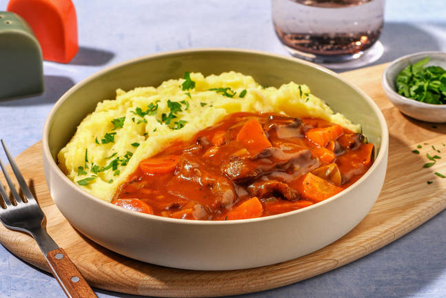 Weiderindsteak nach Boeuf Bourguignon Art