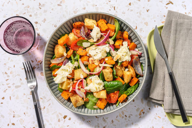 Mozzarella and Roasted Butternut Squash Panzanella