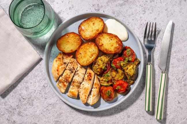 Butterflied Honey Chicken and Fondant Potatoes