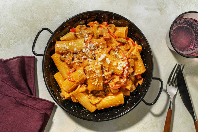 Creamy Cajun Chorizo Rigatoni