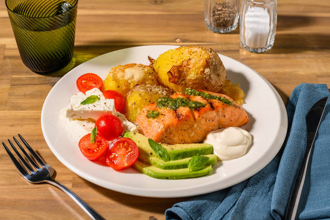 Krydret laks og avokadosalat