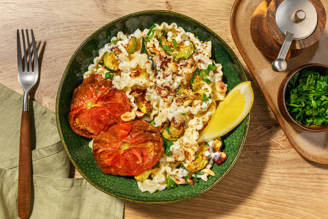 Mafaldine met opgeklopte feta