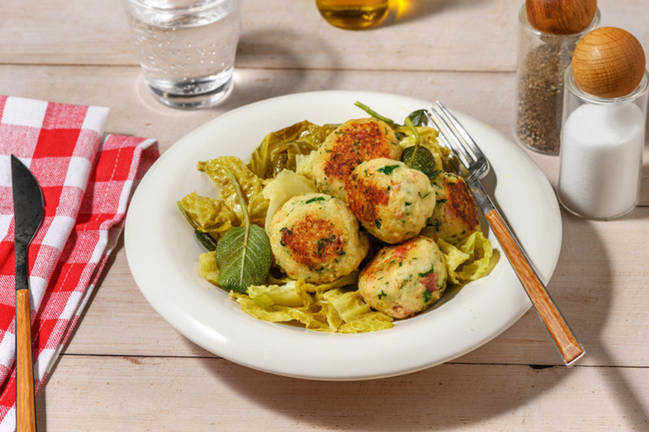 Polpette di pane stile Knödel alla tirolese
