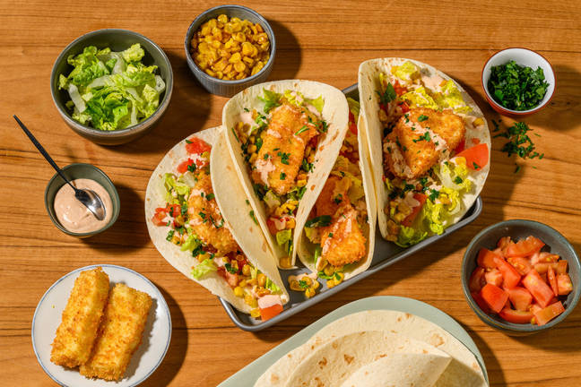 Panert halloumitaco med brunet mais