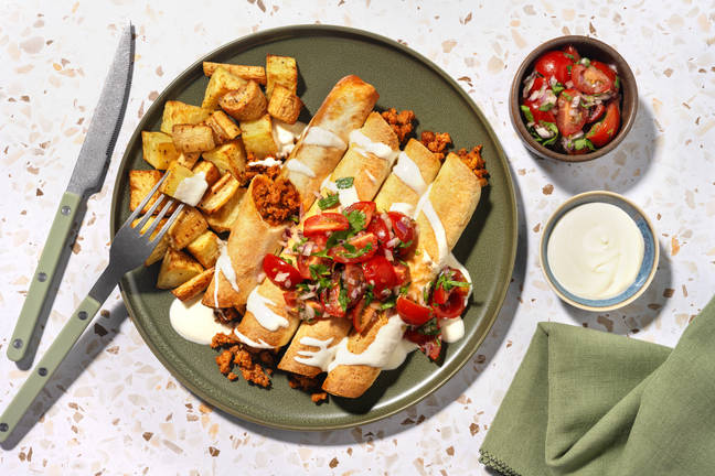 Kryddade blandfärs-taquitos