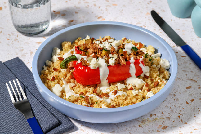 Tonfisk- och zucchinifylld paprika