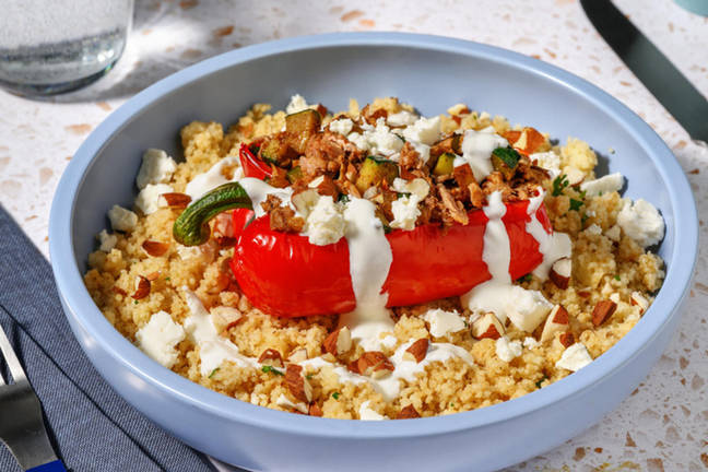 Tun- og zucchinifyldt peberfrugt