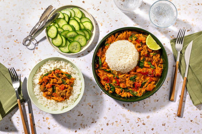 Kokoskarry med hakket oksekød