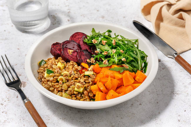 Linsesalat med rødbete og butternutgresskar