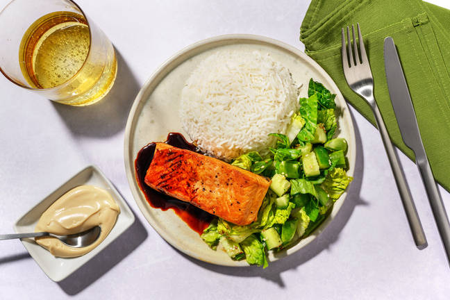 Teriyaki-glasert ørret