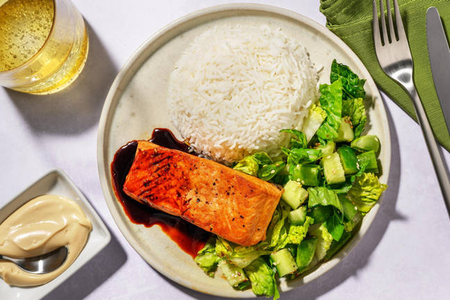 Teriyaki-glasert ørret