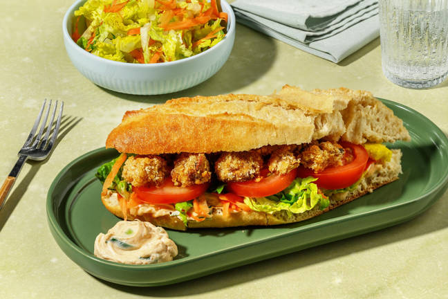 Veggie Po'-Boy: Sandwich mit crunchy Champignon