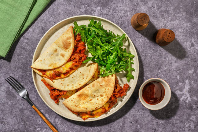 Beef Cheeseburger Inspired Quesadillas