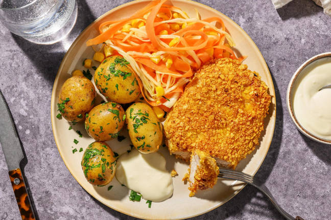 Tortillachips-paneret svinekotelet