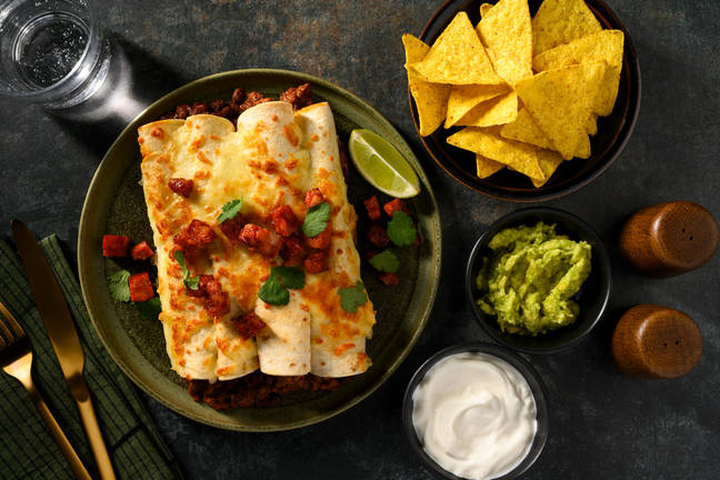 Chorizotoppade nötfärsenchiladas