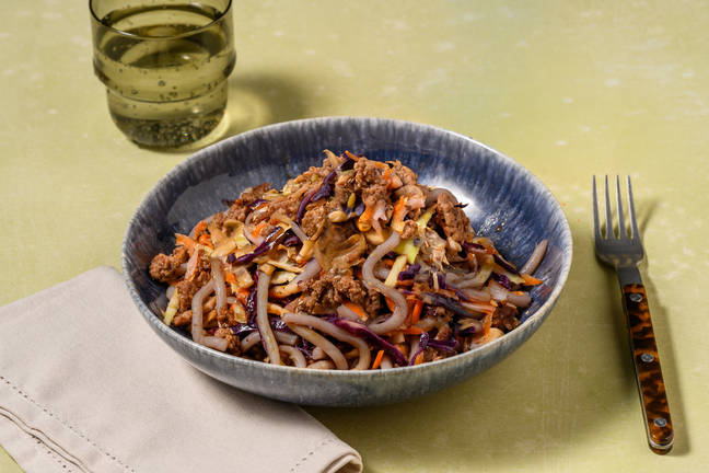One Pan Spiced Teriyaki Beef Udon