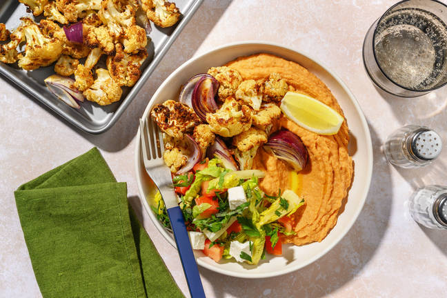 Röst-Blumenkohl mit Butterbohnen-Hummus