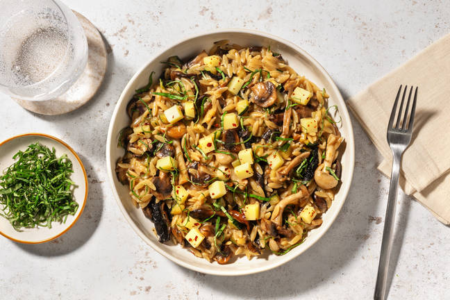 Orzotto aux champignons à l'umami