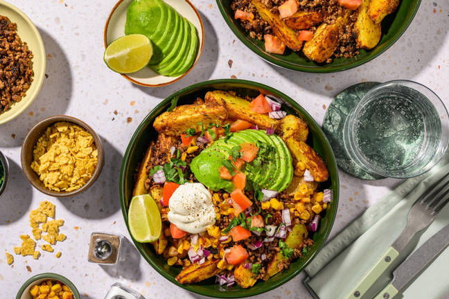 Mexi-kartofler og vegetariske toppings | Byg selv
