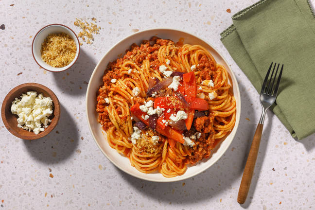 Italienskinspirerad fläskfärspasta