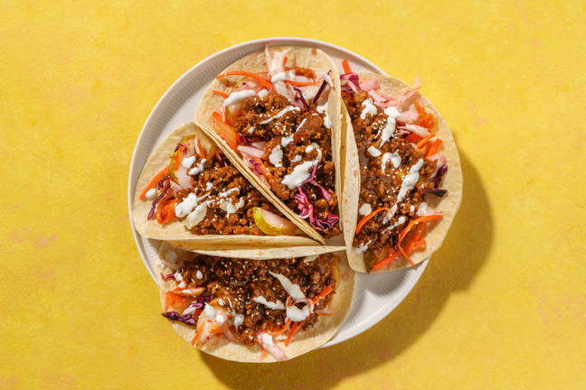 Snabblagade koreanska nötfärstacos