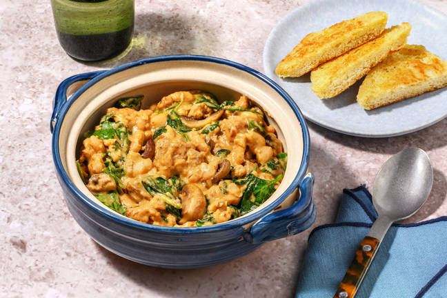 One Pot Sausage, Mushroom and Bean Cassoulet