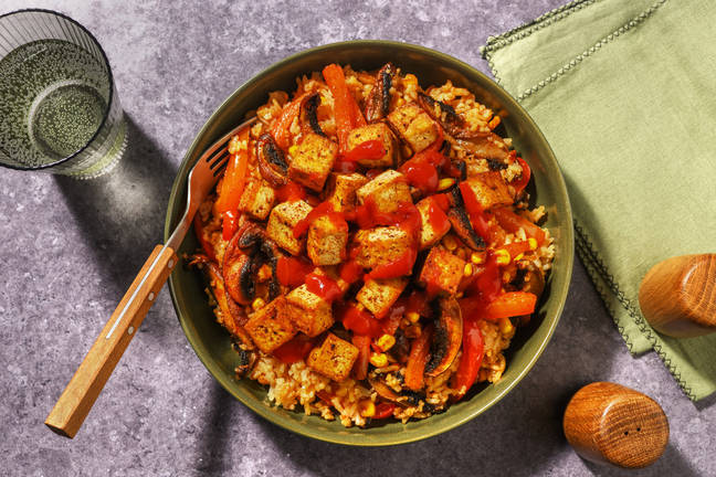 Piri-Piri-Tofu mit Portobello und Paprika