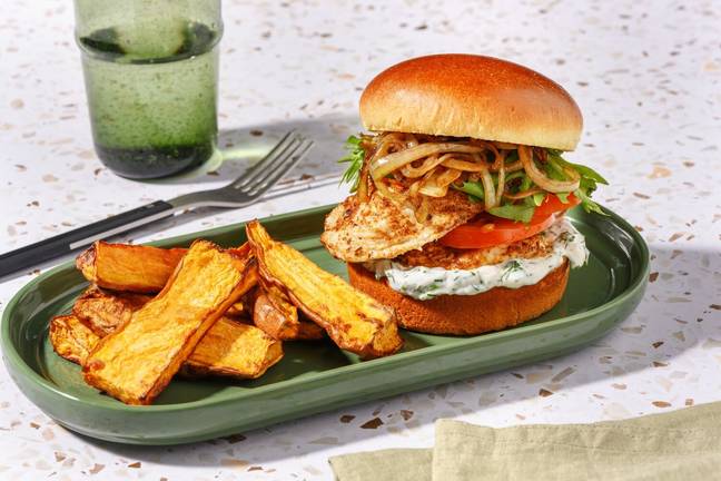 Aussie-Spiced Chicken & Sticky Onion Burger