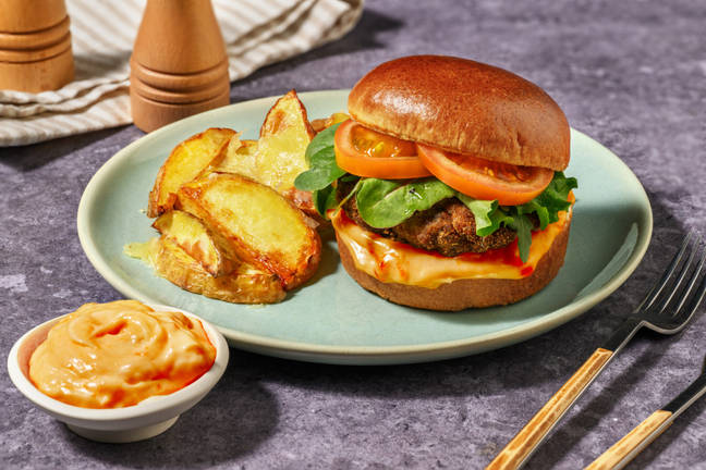 Spiced Caribbean Pork & Smokey Aioli Burger