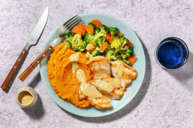 Seared Chicken & Creamy Peppercorn Sauce