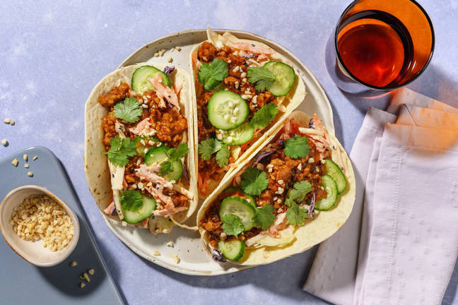 Teriyaki Pork & Sesame Slaw Tacos 