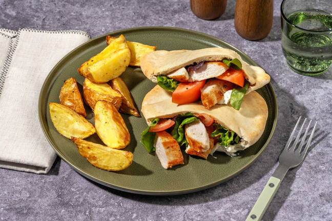 Zesty Chicken Gyros-Style Pitas