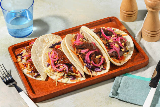Honey-Soy Beef & Slaw Tacos