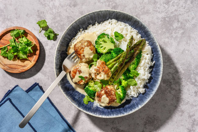 Beef-Pork Meatballs & Caribbean Sauce