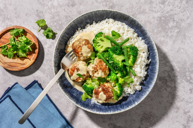 Beef-Pork Meatballs & Caribbean Sauce