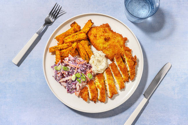 Homestyle Pork Schnitzel & Spring Onion Slaw