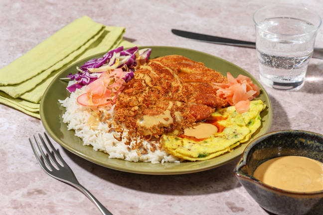 Crumbed Chicken Katsudon & Herby Omelette