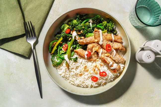 Asian-Spiced Pork & Honey-Soy Veggies