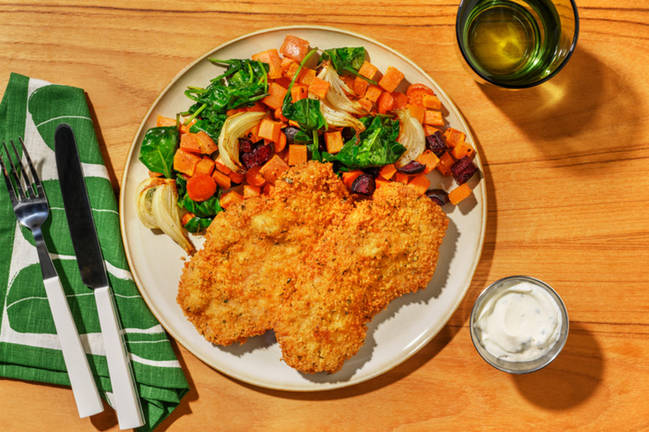 Dukkah-Crumbed Pork Schnitzels