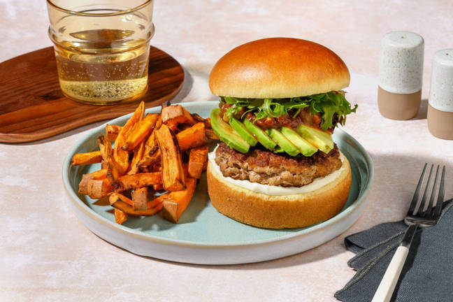 Volcano Sauce Pork & Avocado Burger