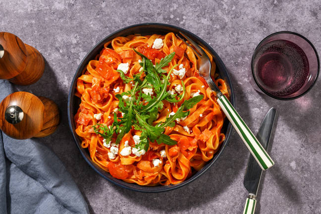 Amatriciana-Style Bacon Fettuccine