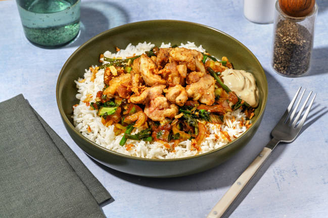 Satay Chicken & Honey-Soy Veggies