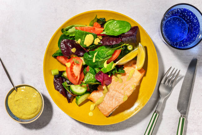 Pan-Fried Salmon & Golden Curry Yoghurt