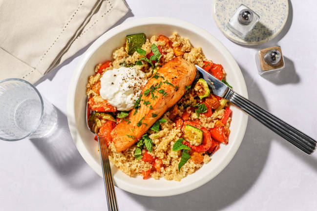 Honey-Glazed Salmon & Spiced Couscous