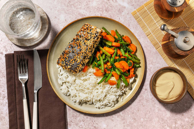 Sesame-Crusted Salmon & Fragrant Rice