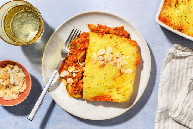 Moroccan Lentil & Loaded Veggie Pie