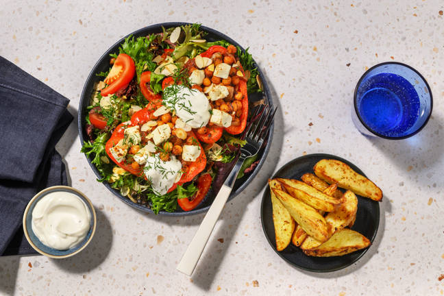 Herby Chickpea & Fetta-Stuffed Capsicums