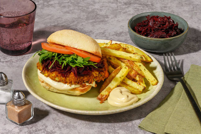 Bean, Lentil & Beetroot Relish Burger