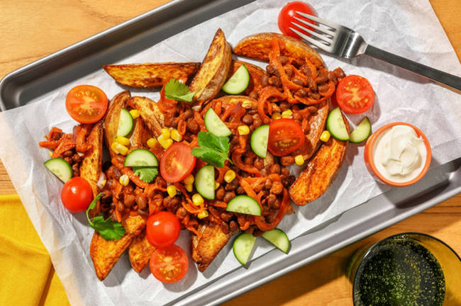 Mexican Bean & Veggie Loaded Wedges